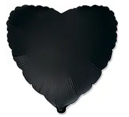 Серце сатин чорне  FLEXMETAL 18" (45 см)