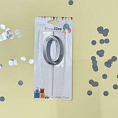 Свічка в торт 0 срібло