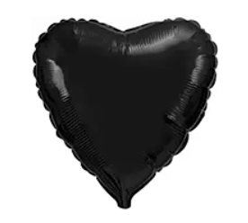 Серце пастель чорне FLEXMETAL 18" (45 см), фото 1