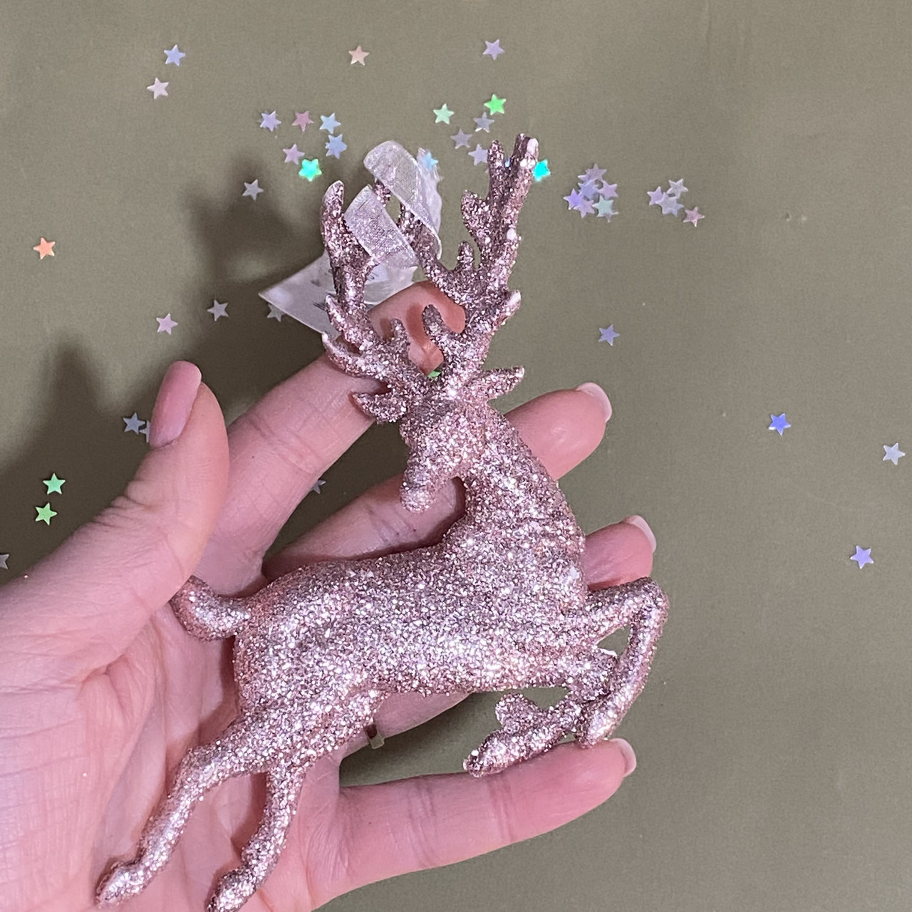 Підвіска на ялинку Олень пудровий, 12 х 7 см, фото 1