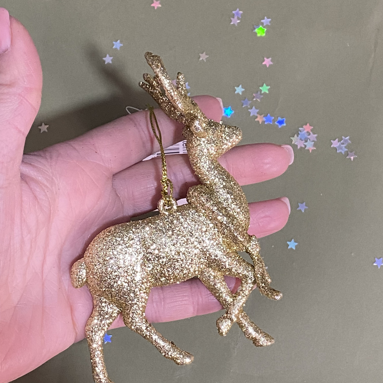 Підвіска на ялинку "Олень золотий , 12 х 7 см, фото 1