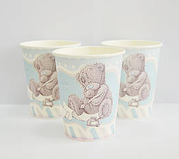 Набір стаканчиків "Ведмедик Тедді ( блакитний)", 10 штук