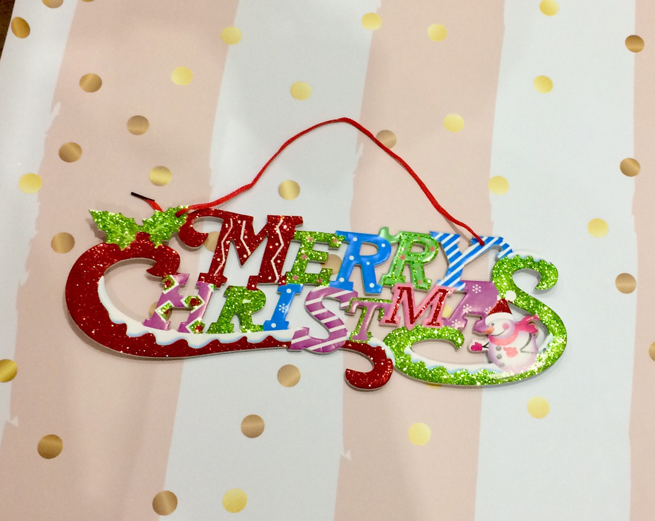 Табличка вивіска до Нового Року Merry Christmas, 42 х 15 см, фото 1