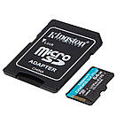 Карта пам`яті MicroSDXC  64GB UHS-I/U3 Class 10 Kingston Canvas Go! Plus R200/W200MB/s + SD-адаптер, фото 3