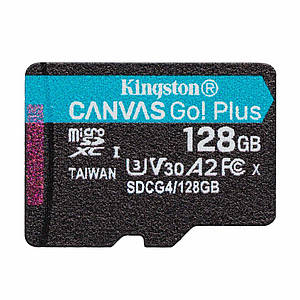 Карта пам`яті MicroSDXC 128GB UHS-I/U3 Class 10 Kingston Canvas Go! Plus R200/W200MB/s (SDCG4/128GBSP)