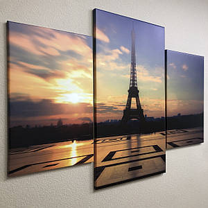 Купити картину модульну Ейфелева вежа , на Полотні сін., 60х90 см, (40x25-2/60x35)