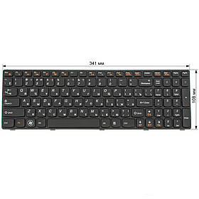 Клавіатура для ноутбука LENOVO (G580, G585, N580, N585, Z580, Z585) rus, black, black frame