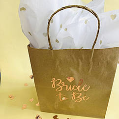 Пакет крафтовий на дівич-вечір Bride to be, бурий