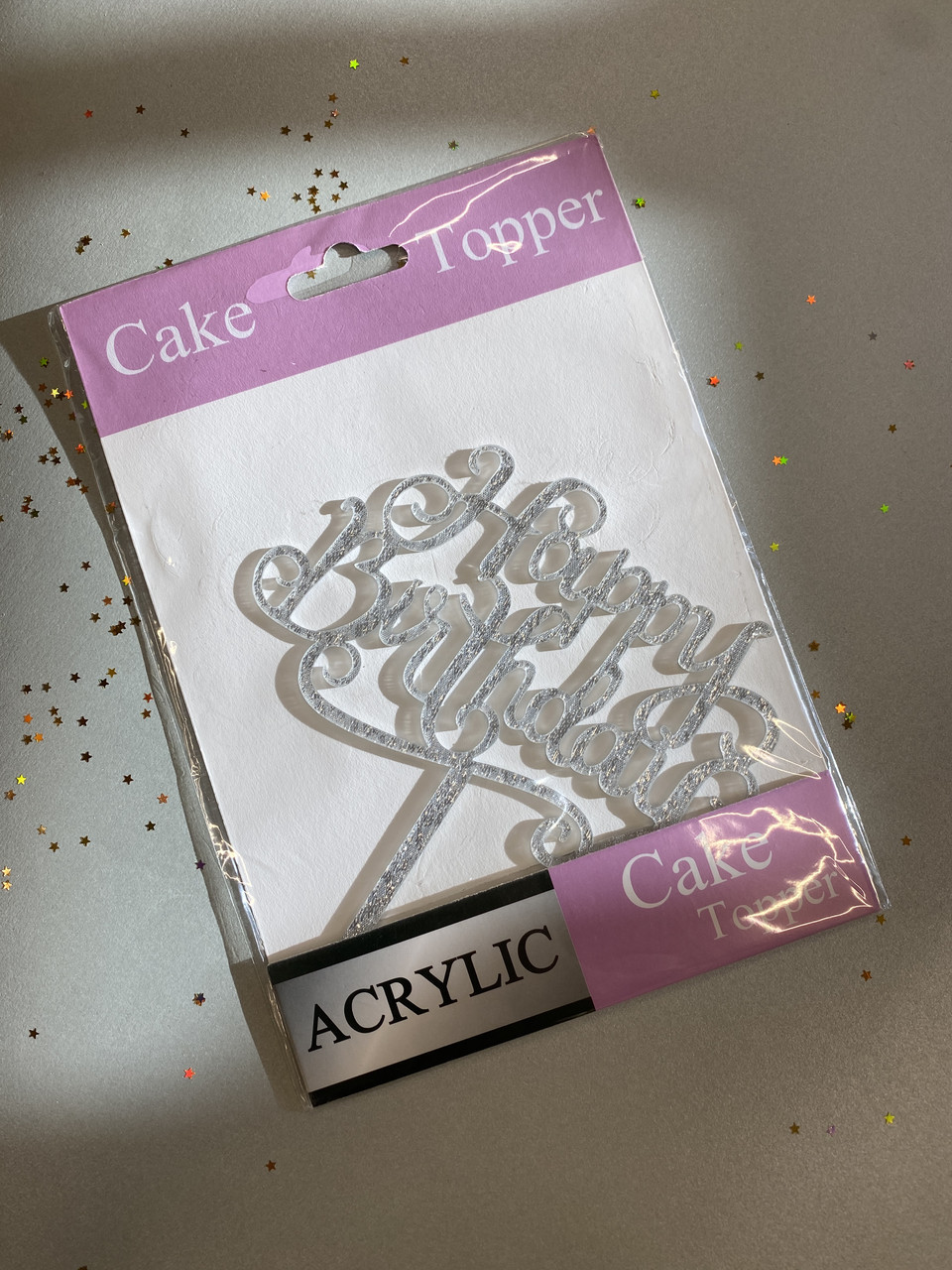 Топер пластиковий Happy Birthday, фото 1