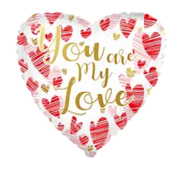 Фольгована кулька серце "You are my Love", Flexmetal 18"(45 см)