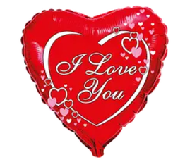 Фольгована кулька серце "I Love you в сердечку", Flexmetal 18"(45 см)