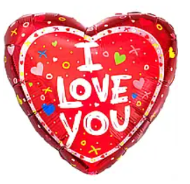 Фольгована кулька серце "I Love you і різнокольорові сердечка", Flexmetal 18"(45 см), фото 1