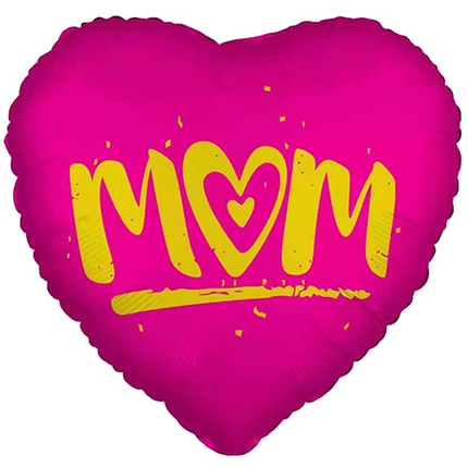 Куля фольгована Mom — рожева китая