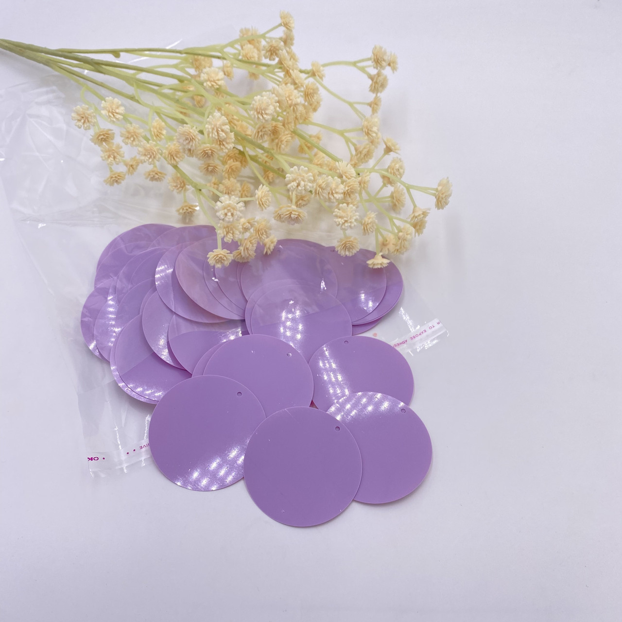 Паєтки круглі великі 50 мм 100 г зливова = 150 штук, фото 1