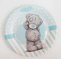 Набір тарілок 10 штук "Мишка Тедді (блакитний)" розмір 180 мм