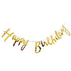 Гірлянда-розтяжка Happy birthday, дзеркальне золото, фото 3