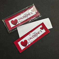 Набір наклейок-стікерів "Happy Valentine's Day" червоні 23 шт, 4 х 12 см