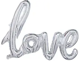 Фольговані надувні літери КНР "Love" срібні, (100 х 64 см)