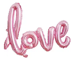 Фольговані надувні літери КНР "Love" рожеві, (54 х 38 см)