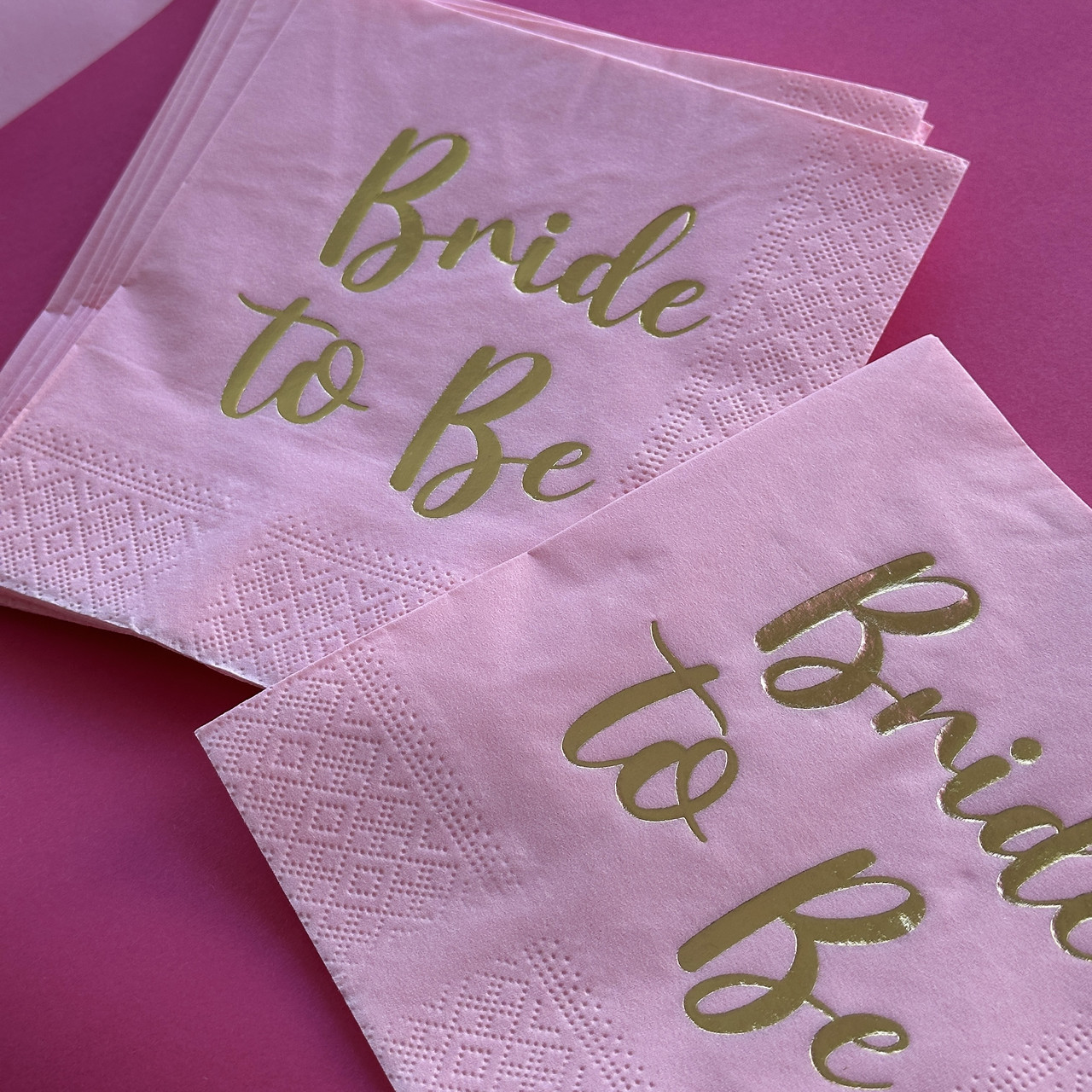 Серветки на дівич-вечір "Bride to Be", рожеві, 5 шт