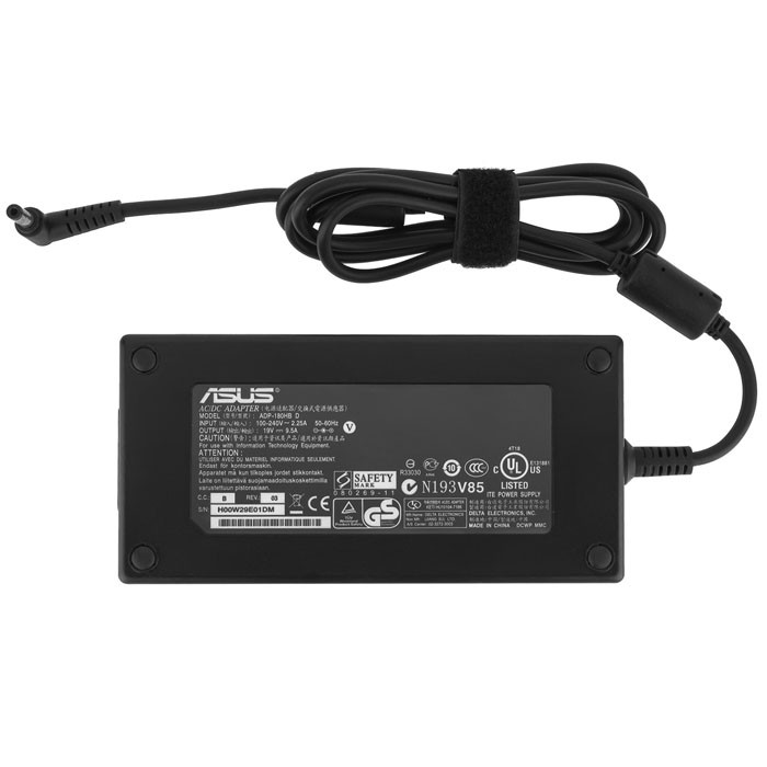 Блок живлення для ноутбука ASUS 19V, 9.5A, 180W, 5.5*2.5мм, L-подібний роз'єм, black, RECTANGULAR