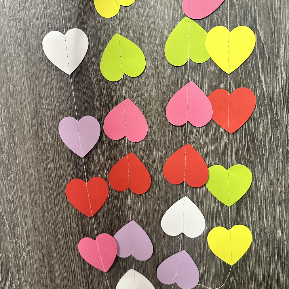 Паперова гірлянда Яскраві серця 2,5 метра, фото 1