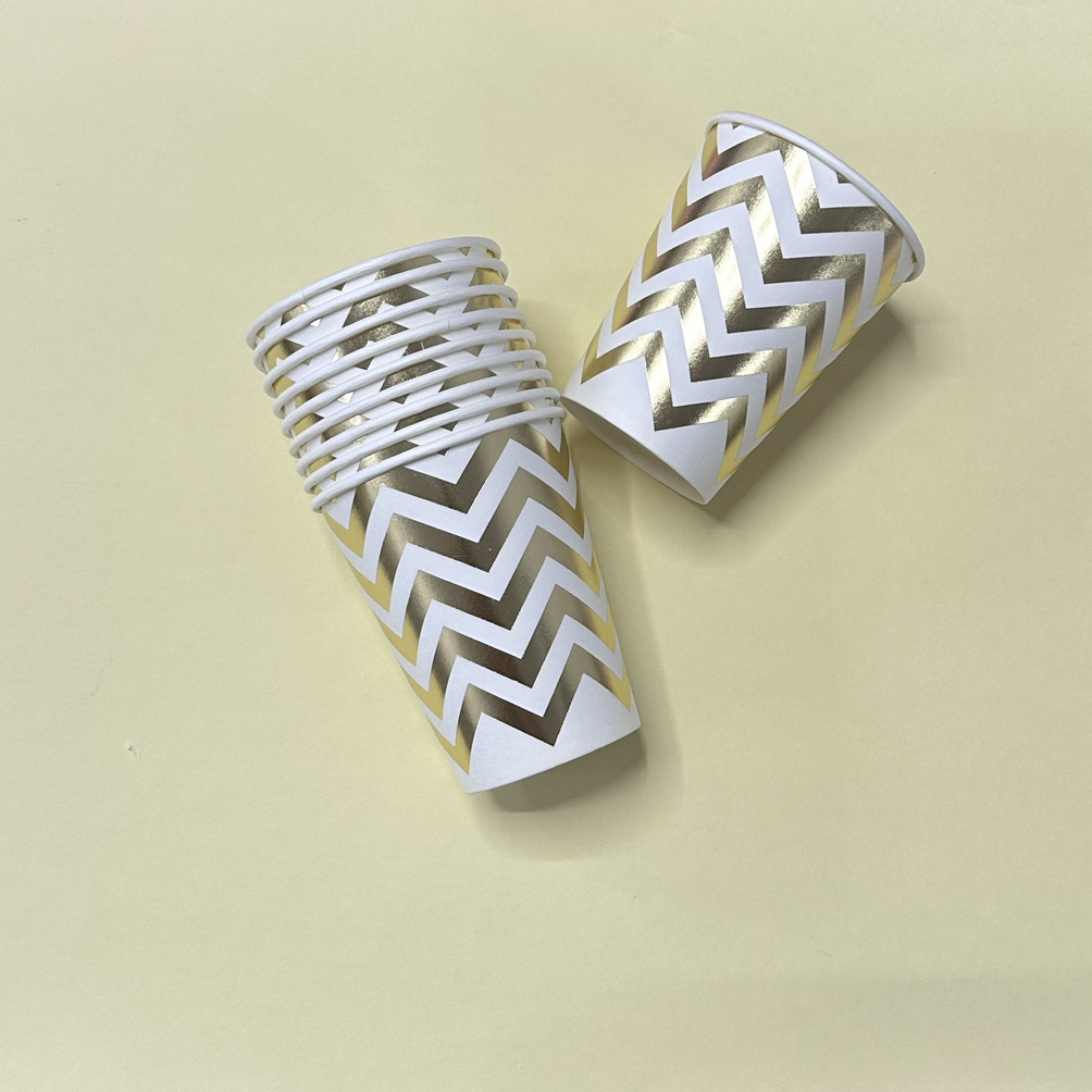 Паперові стакани "Зігзаг золото" Тренд, фото 1