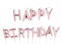 Набір свічок у торт "Happy birthday" рожеві, фото 1