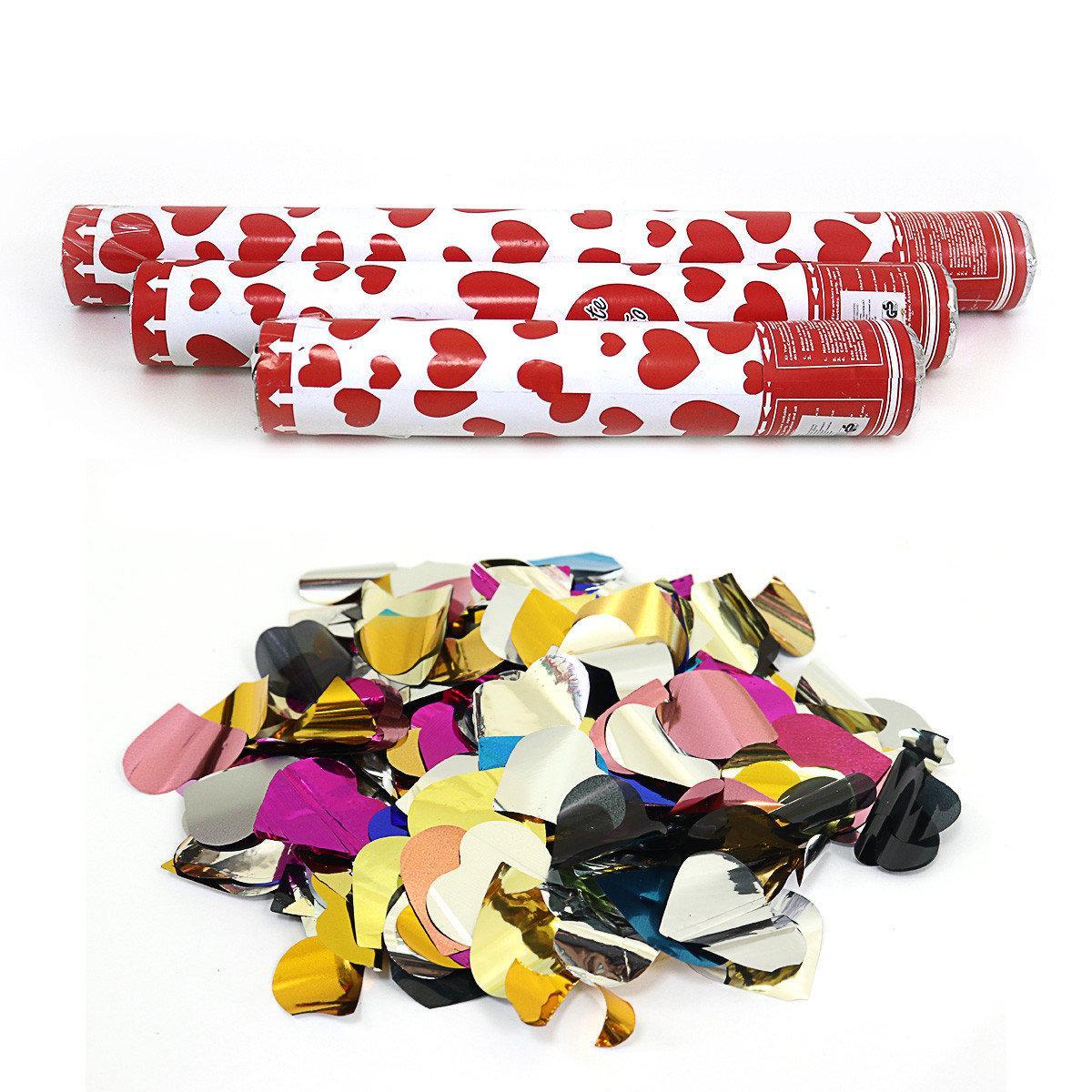 Пневматична хлопавка "Різнобарвні серця" 40 см., фото 1