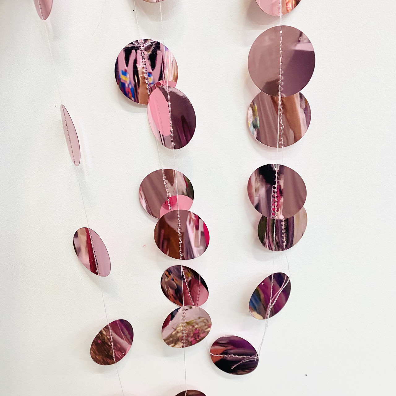 Гірлянда з паєток рожеве золото 2 метри, фото 1