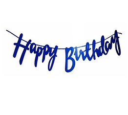Гірлянда Happy birthday синя