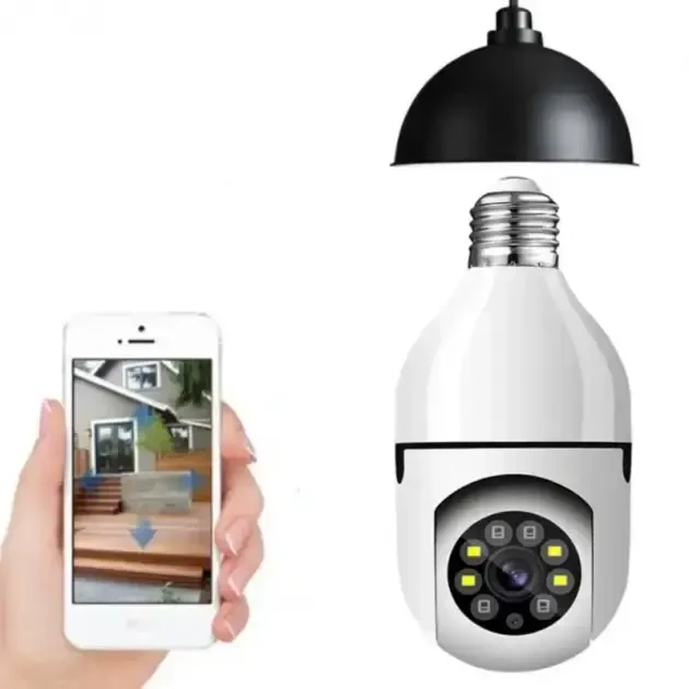 Камера відеоспостереження в патрон IPC-V380-E27 дистанційний доступ, нічна зйомка, визначення руху, мікрофон, фото 1