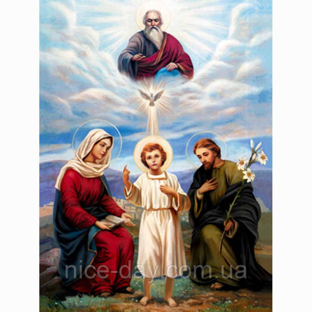 Картина для малювання камінням Diamond painting Алмазна вишивка "Свята сімейство та сезон", фото 1