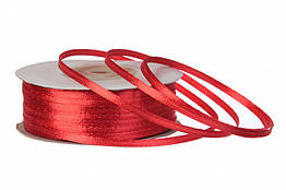Стрічка атласна 3 мм 90 метрів червоний