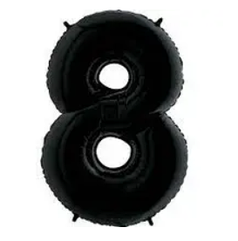 Надувна фольгована цифра "8" 40" (102 см) фольга ЧОРНА