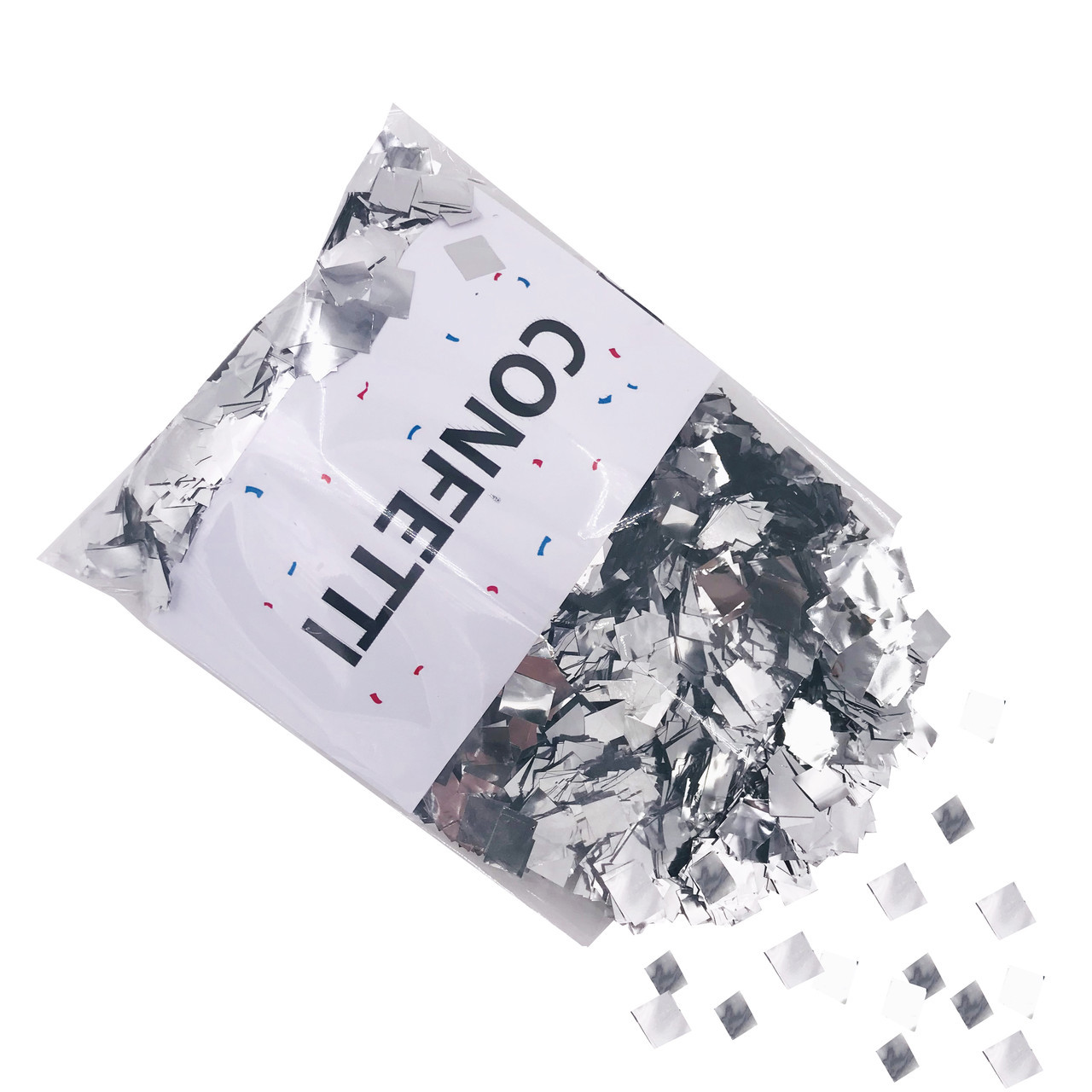 Конфеті Квадратики срібло металік 50 г, фото 1