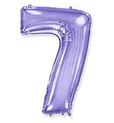 Надувна фольгована цифра "7" бузкова 102 см