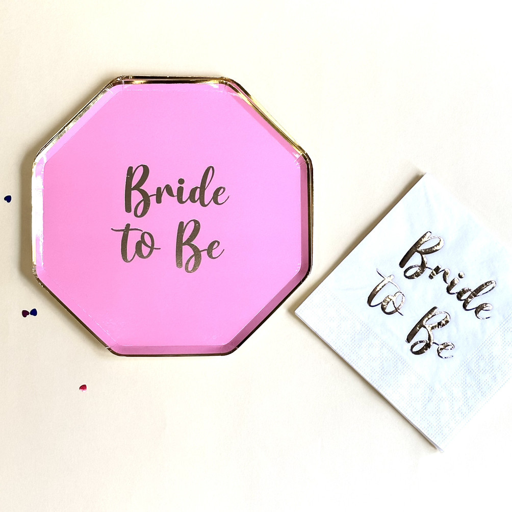 Набір тарілок та серветок Bride to Be, 5 шт