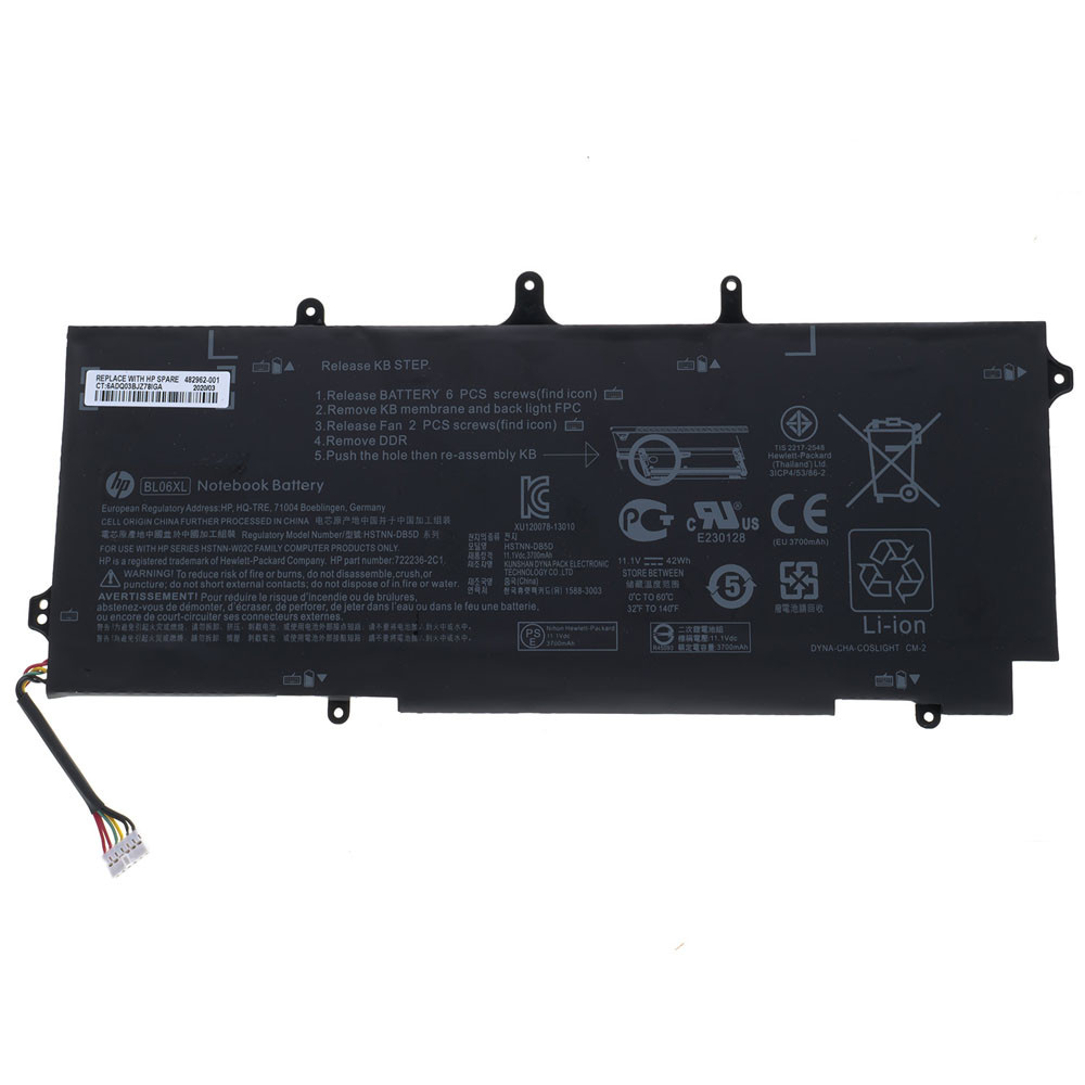 Оригінальна батарея для ноутбука HP BL06XL (EliteBook 1040 G1, 1040 G2) 11.1V 42Wh
