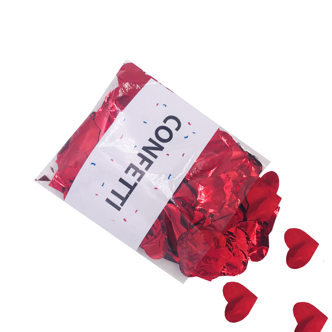 Конфетті "Сердечки" червоні металік 25 мм, 50 г, фото 1