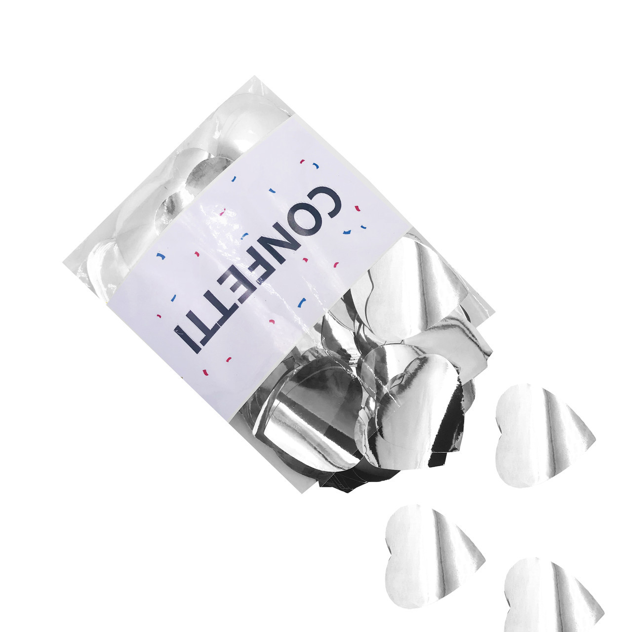 Конфетті "Сердечка" срібні металік 35 мм, 50 г, фото 1