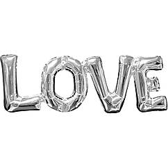 Фольговані надувні літери КНР "Love" срібні, (80 см висота літер)