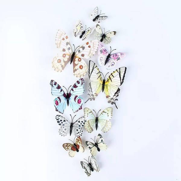 Метелики 3D для декору мікс,12 шт, фото 1