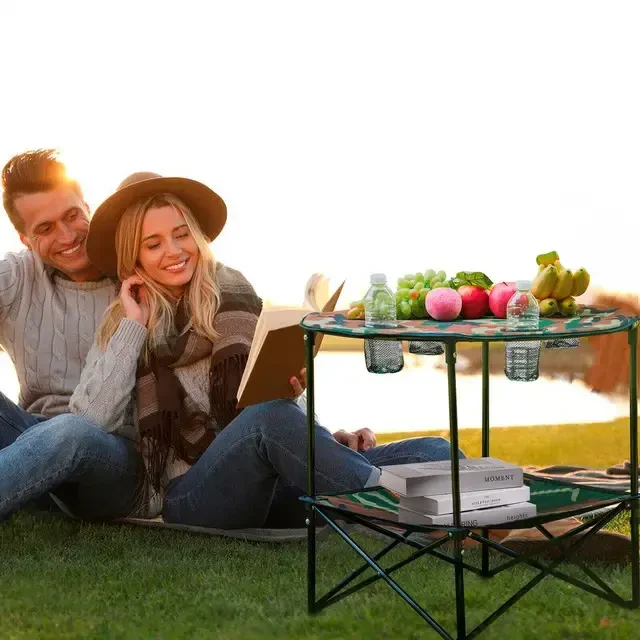 Розкладний набір для пікніка, круглий стіл та 4 стільці, компактна сумка GP4264, фото 1
