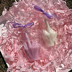 Ароматизована свічка факуля "Fuck" біла, 9 см