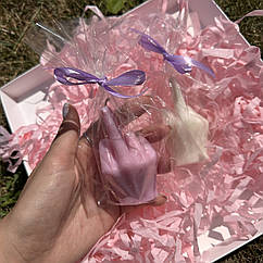 Ароматизована свічка факуля "Fuck" рожева, 9 см