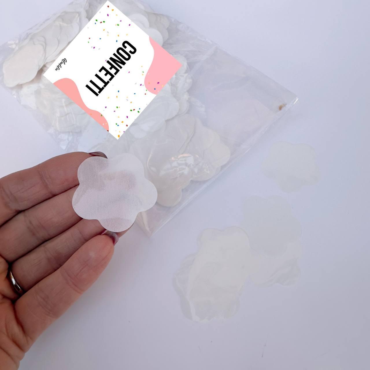 Конфетті "Квіточки" білі 35 мм, 250 г, фото 1