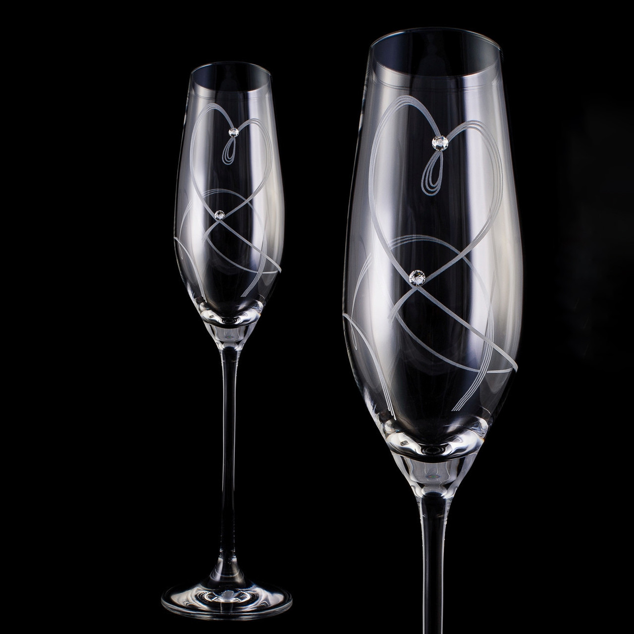 Весільні келихи VIP модель 4 з камінням зварювання, фото 1