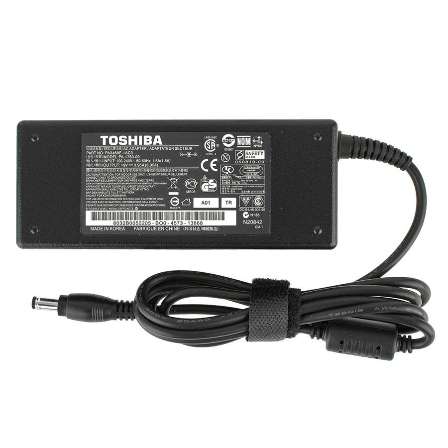 Блок живлення для ноутбука TOSHIBA 19V, 3.95A, 75W, 5.5*2.5мм, прямий роз'єм, black (без кабеля!)