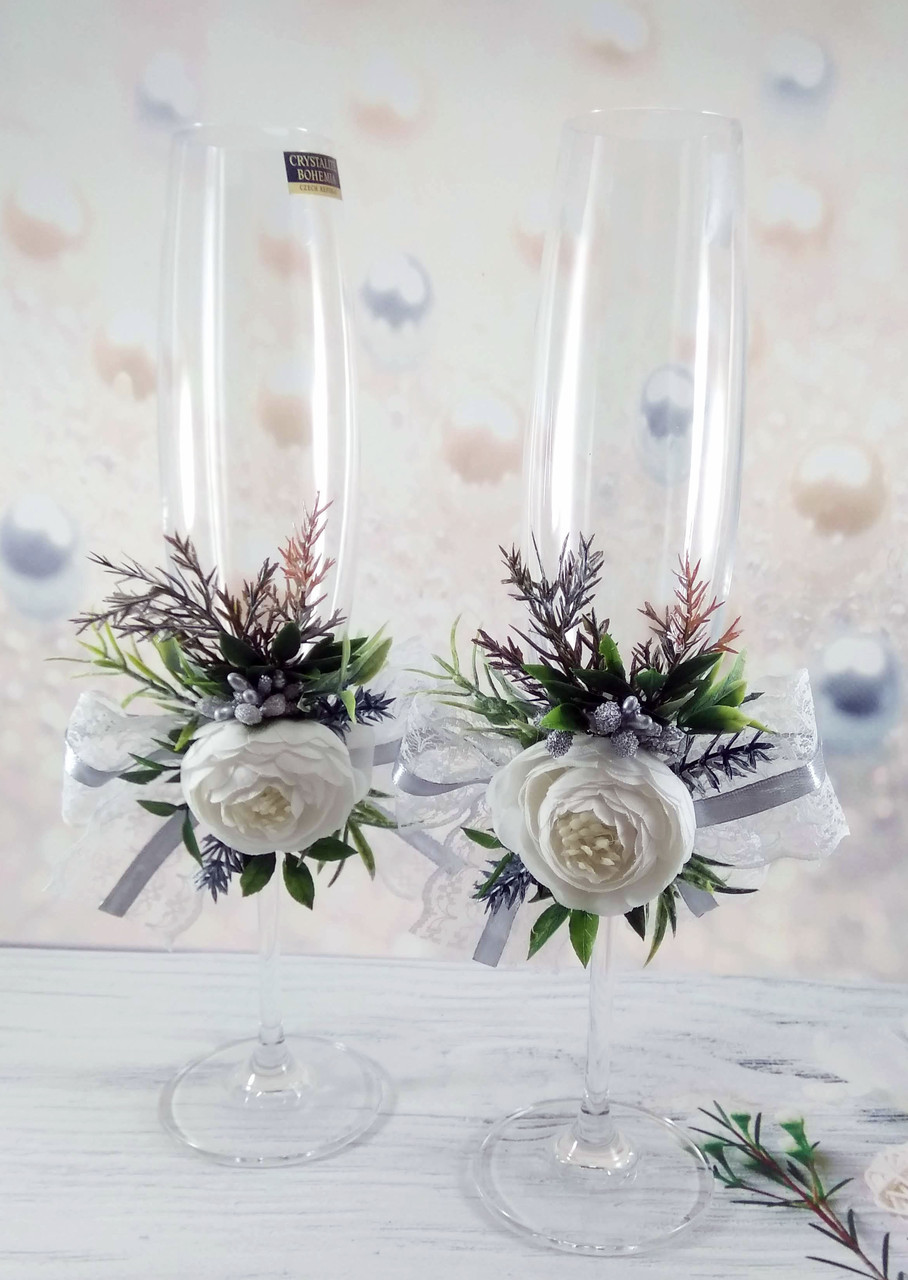 Весільні келихи ручна робота, фото 1